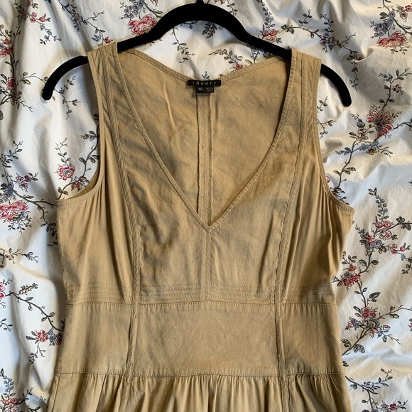 Theory Tan Sleeveless V-Neck Dress - Picture 5 of 10